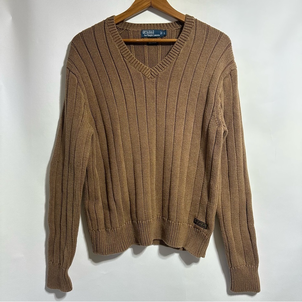 Ralph Lauren Brown V-Neck Sweater EUC